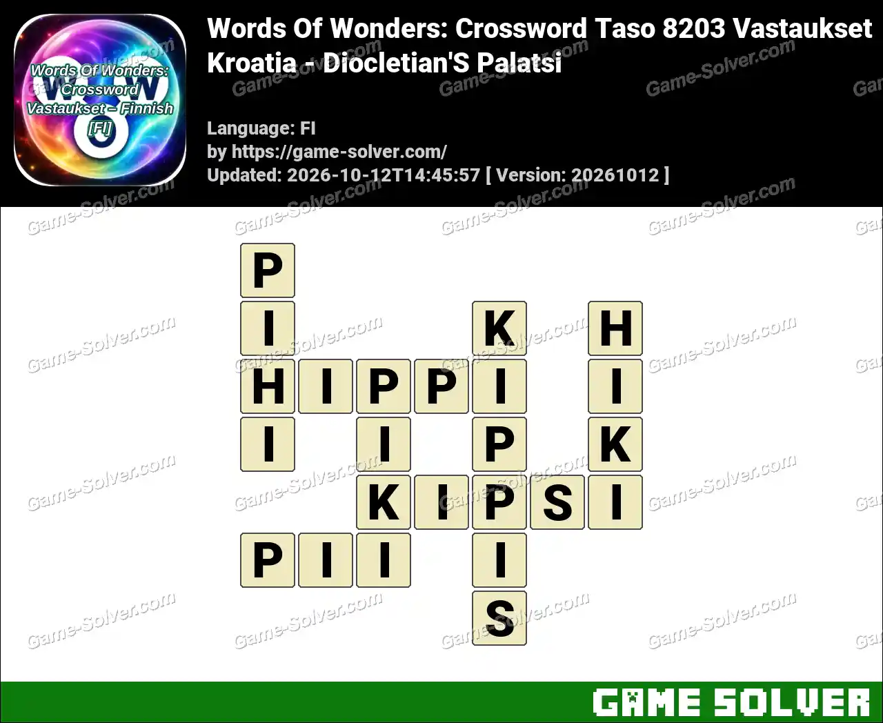 Words Of Wonders: Crossword Taso 8203 Vastaukset – Kroatia – Diocletian’S Palatsi